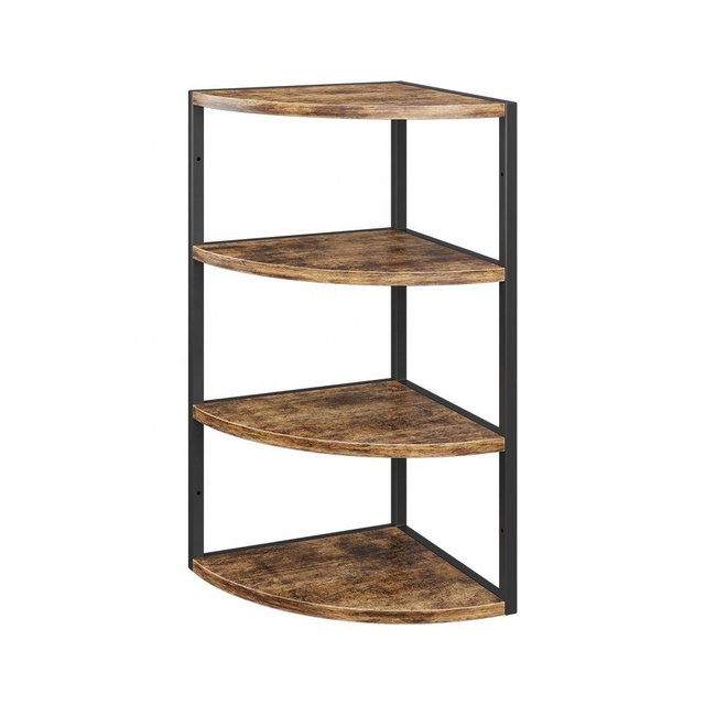 Corner Floating Shelves Wall-Leaning Rack Wall-Leaning Ra Wall Shelf for TV Accessories Game Console 60x30x30cm Vintage Wood
