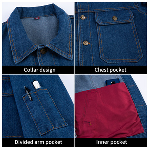 <span class=keywords><strong>Jeans</strong></span> à la mode résistants à l'abrasion vêtements de travail uniformes de cow-boy vêtements de travail en denim <span class=keywords><strong>pour</strong></span> hommes et femmes vente en gros - Product Image 3