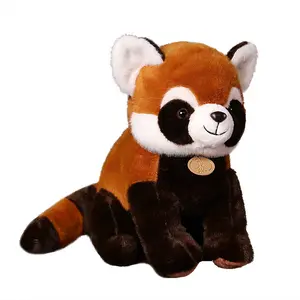 Grosir mainan mewah Panda merah seperti hidup kustom lembut kartun Racoon mainan boneka hewan mewah untuk hadiah anak-anak