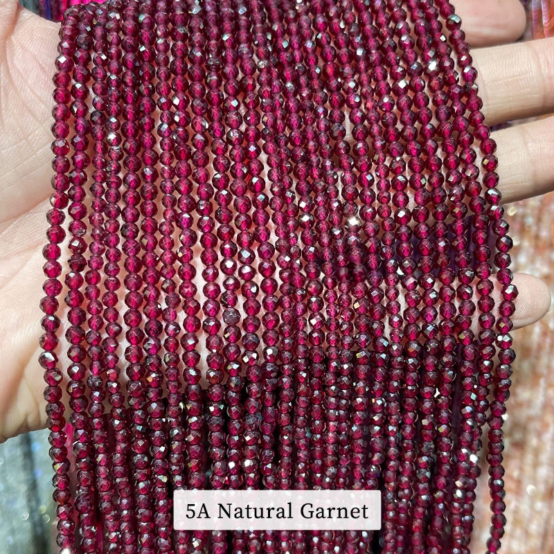 Faceted 5A Natural Garnet Beads
