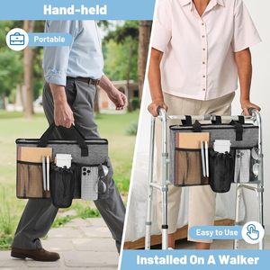 Universal <b>Walker</b> Storage Bag with Multi Pockets for Seniors <b>Elderly</b> Injured People Large Capacity <b>Walker</b> Storage Bag Organizer - Product Image 6