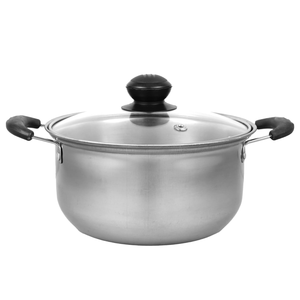 Ensemble de casseroles en acier inoxydable antiadhésif avec couvercle en verre, directement de l'usine, pour la cuisine quotidienne à la maison - Product Image 1