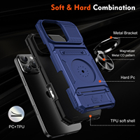 Étui de téléphone portable Mecha 3-en-1 en TPU, design blindé, protection magnétique à 360°, fente pour carte, anti-chute, durable, pour 18Promax