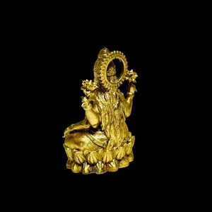 Auspicioso Ídolo de la Diosa Lakshmi en Latón, Murti Hindú Decorativo para el Hogar, Templo, Sala de Pooja, Bendiciones de Riqueza y Regalos - Product Image 2