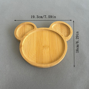 Plateau en bambou en forme d'ours de dessin animé, plateau à fromage, plat de service pour le petit-déjeuner et les collations de l'après-midi des enfants - Product Image 2