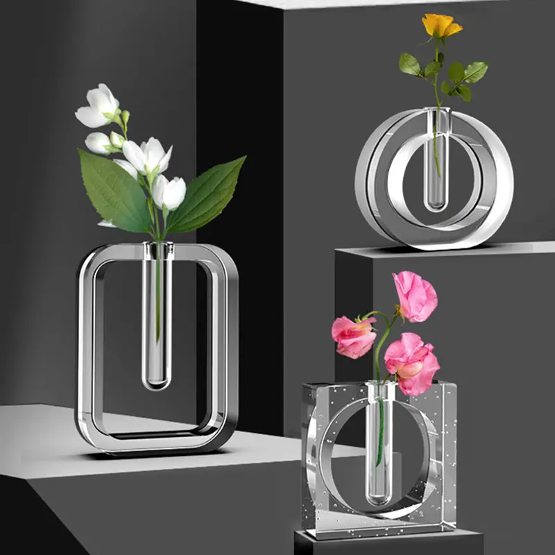 DIY 크리스탈 접착제 금형 현대 미니멀리스트 꽃병 가지 수경 화분 실리콘 몰드