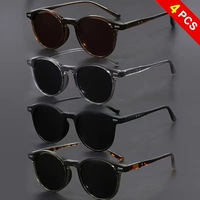 Lunettes de soleil polarisées vintage, petites et rondes, lot de 4, unisexe, ovales, élégantes, pour le sport, Black Friday, cadeau de Noël, Summerwins