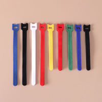 Attaches de câbles réutilisables à usage industriel, double face, pour fils et cordons, en nylon, libérables, réglables, avec crochets et boucles dos à dos