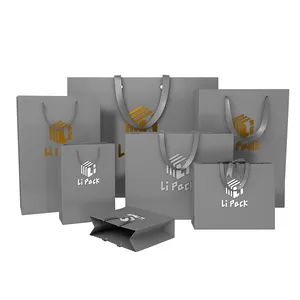 Lipack حقيبة هدايا ورقية فاخرة للتسوق بالتجزئة بسعر منخفض حقائب تغليف وتسوق ملابس مخصصة