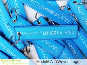 Llavero de tela bordado de doble cara con logotipo personalizado 'Remove It Before Flight' para tripulación de piloto de avión - Product Image 5