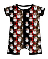 Combinaison à manches courtes zippée pour nouveau-né, motif de Noël personnalisé, de haute qualité, pour tout-petits, motif de fête, une pièce, en bambou