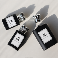 Flacon de parfum en verre noir mat de qualité supérieure 30 ml 50 ml 100 ml, logo personnalisé, emballage de luxe pour parfum, cosmétique exclusif avec boîte