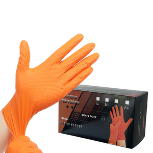 <span class=keywords><strong>Gants</strong></span> en <span class=keywords><strong>nitrile</strong></span> texturés diamantés noirs et oranges, robustes, 10 mil et 12 mil, pour la réparation automobile, les mécaniciens et les travaux mécaniques - Product Image 2