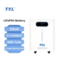 Sistem Penyimpanan Energi Surya Komersial Baterai LiFePO4 32kWh T.Y.L Floor Standing untuk Penggunaan Daya Industri