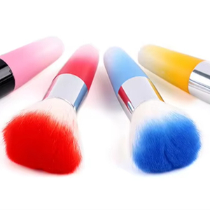 Custom Logo Long Handle Nylon Nail <b>Dust</b> <b>Brush</b> Crimped Ferrule Manicure Cleaning Tool - Product Image 2
