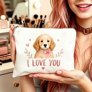 Sac à cosmétiques Golden Retriever Puppy Love polyvalent pour femmes, idéal pour maman, filles, amies, cadeaux parfaits pour les voyages et les anniversaires - Product Image 4