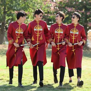 Ecoparty-Robes de garçon d'honneur de style <span class=keywords><strong>oriental</strong></span> moderne pour <span class=keywords><strong>homme</strong></span>, robe traditionnelle chinoise vintage longue Cheongsam Qipao, robe de diaphonie pour <span class=keywords><strong>homme</strong></span> - Product Image 5