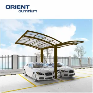 Outdoor aluminium frame single car parking shed pc solid sheet car shelter