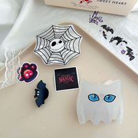 DOWELL Acetato coreano Estampado de leopardo Diadema Moda Engrosada Ancho Nuevo Halloween Bat Claw Spider Web Hair Clip