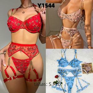 ชุดชั้นในอีโรติก4ชิ้นสุดเซ็กซี่มีสายรัดถุงน่อง - Product Image 3