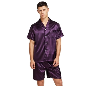 Satin Silk Pajamas <strong>Shorts</strong> for <strong>Men</strong> Rayon Silk Sleepwear Summer Male Pajama Set Soft Nightgown for <strong>Men</strong> <strong>Pyjamas</strong> - Product Image 2
