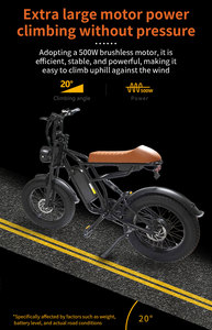 <span class=keywords><strong>Bici</strong></span> <span class=keywords><strong>Elettrica</strong></span> da Montagna Fuoristrada per Adulti CS-M1 con Pneumatici Fat da 20 Pollici per Passaggio Senza Ostacoli, Disponibile nel Magazzino USA - Product Image 6