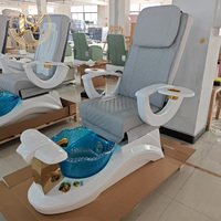Mobilier de salon de manucure de luxe, fauteuil de pédicure moderne inclinable électrique avec massage par pétrissage