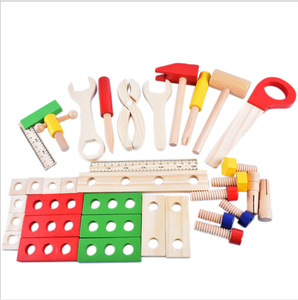 Vente directe du fabricant : Ensemble d'outils de réparation en bois DIY pour enfants, <span class=keywords><strong>jouet</strong></span> de puzzle créatif portable, boîte à outils éducative unisexe pour protéger les mains - Product Image 3