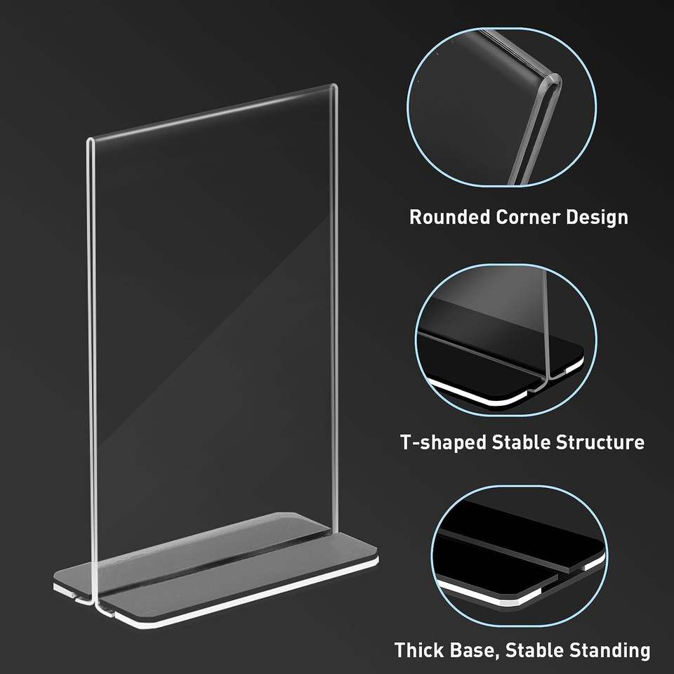 Soporte de letrero acrílico de 8,5x11 marcos de fotos de doble cara de ...