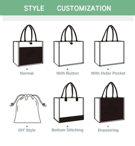 Bolsa de Lona Grande <span class=keywords><strong>BeeGreen</strong></span> con Asa de Cuero, Cierre y Diseño de Monograma con Iniciales, para Mujer - Navidad, Halloween, Acción de Gracias - Product Image 4