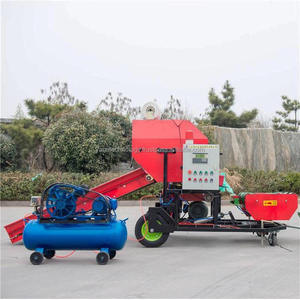 Presse à emballer de paille de foin d'ensilage de maïs machine à emballer les balles rondes de fourrage compresse d'ensilage presse à balles de maïs machine à emballer le foin automatique - Product Image 3