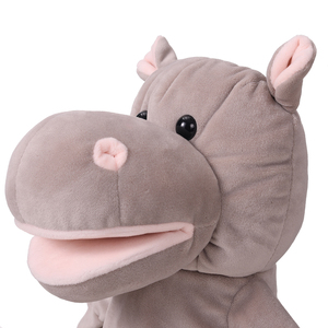 Peluche de Hipopótamo de Boca Abierta, Marioneta de Mano de Animal de Dibujos Animados, Peluche de Mono y Zorro para Niños - Product Image 2
