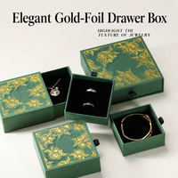 Boîte à bijoux en carton personnalisée de style vintage chinois ZXF, portable, verte, plusieurs tailles, avec logo