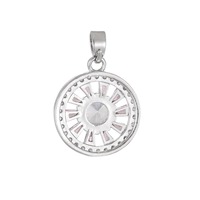 Elegante Collar con Colgante de Girasol con Incrustaciones de Circonitas Cúbicas, Disco Redondo de Aleación Plateada, Joyería de Moda para Uso Diario para Mujer