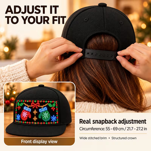 Casquette Lumineuse à Messages LED, Recharge USB, Contrôle par Application, Affichage LED, Casquette Snapback Programmable par APP, Promotion, Chapeau à Messages LED - Product Image 3