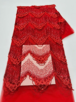 Tissu en dentelle à paillettes NI.AI, nouveau design, tissu en dentelle à paillettes brodé, tissu en tulle pour robe de soirée de mariage
