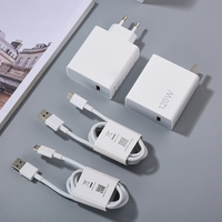 Cargador Superrápido de Alta Calidad de 120 W con Enchufe EU/US/UK, Cargador Gan con Cable Tipo C de 6 A para Xiaomi Redmi, Cargador Turbo de 120 W