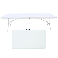 Table pliable en plastique, table portable robuste pour le camping, les pique-niques et les fêtes, plusieurs tailles disponibles, blanche