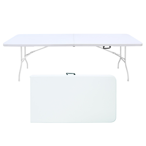 <b>Foldable</b> <b>Plastic</b> <b>Table</b>, Portable Heavy Duty <b>Table</b> for Camping, Picnic & Party, Multiple Sizes Available, White - Product Image 3