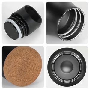Insulated Stainless Steel Water <b>Bottle</b> with <b>Cork</b> Bottom Carry Lid, BPA Free Double Wall Vacuum Flask for Gym, Hiking - Product Image 6