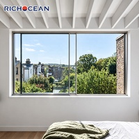 Fenêtre coulissante en aluminium insonorisée RICHOCEAN AS2047, cadre étroit, double vitrage, fenêtres panoramiques horizontales coulissantes