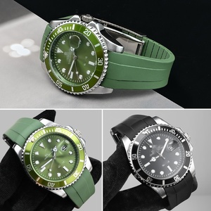 Compatible avec les bracelets de montre en fluoroélastomère Rolex 20 mm à extrémités courbées pour la série <span class=keywords><strong>Submariner</strong></span>, pour les bracelets collaboratifs Omega Swatch. - Product Image 2