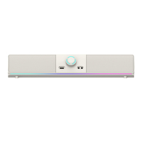 Haut-parleurs d'ordinateur de jeu à lumière RVB sans fil Microphone alimenté par USB 4 niveaux de basse Audio bidirectionnel réglable EQ Desktop AIO
