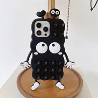 Etuis de téléphone portable bricolage breloques dessin animé drôle trous en Silicone souple ventouse étui de téléphone pour IPhone 11 12 Mini 13 14 15 Pro Max