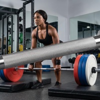 Barre d'haltères droite ou courbée, barre de musculation commerciale de 2,2 m, barre de musculation pour squats, soulevés de terre, développés couchés, équipement de fitness à domicile