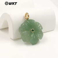 WT-JP522 Pendentifs en or sculptés à la main en forme de fleur, avec zircon et pierres précieuses naturelles colorées, tendance et populaires, pour la création de bijoux féminins