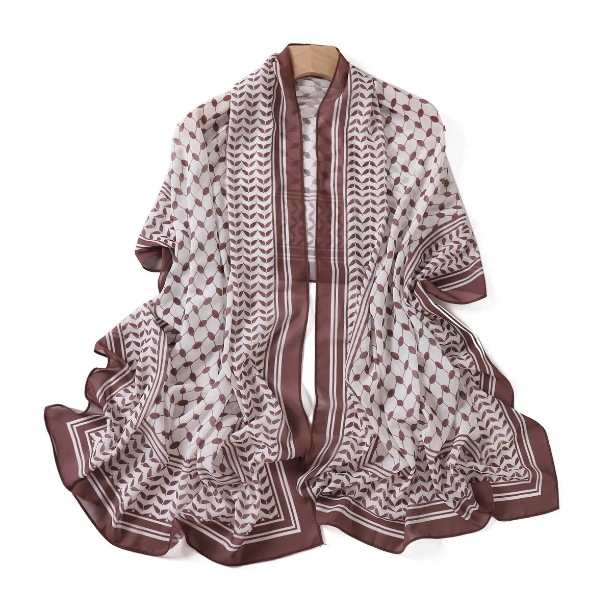 Ả Rập khăn trùm đầu ngọc trai voan in khăn sa mạc khăn choàng khăn lụa chống nắng khăn người phụ nữ hồi giáo ghutra Shemagh