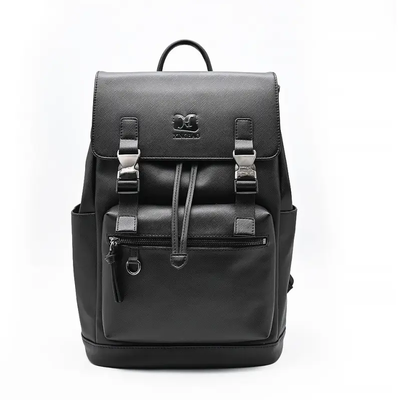 OEM luxury fashion saffiano real genuine cowhide leather travel bag backpack custom logo for men