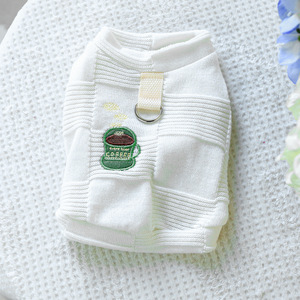 Vêtements d'été brodés pour animaux de compagnie en gros – Adorable gilet pour <span class=keywords><strong>chien</strong></span>, chemise pour chat, t-shirt pour <span class=keywords><strong>chien</strong></span> avec anneau en D, <span class=keywords><strong>manteau</strong></span> pour Pug et Yorkie - Product Image 1