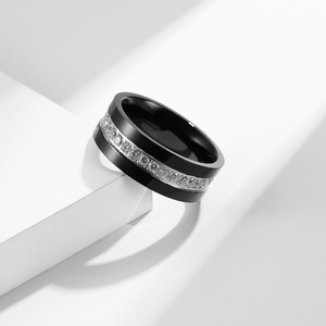 INS-anillo de acero inoxidable para hombre y mujer, sortija de diamante con zirconia, estilo europeo y americano - Product Image 2